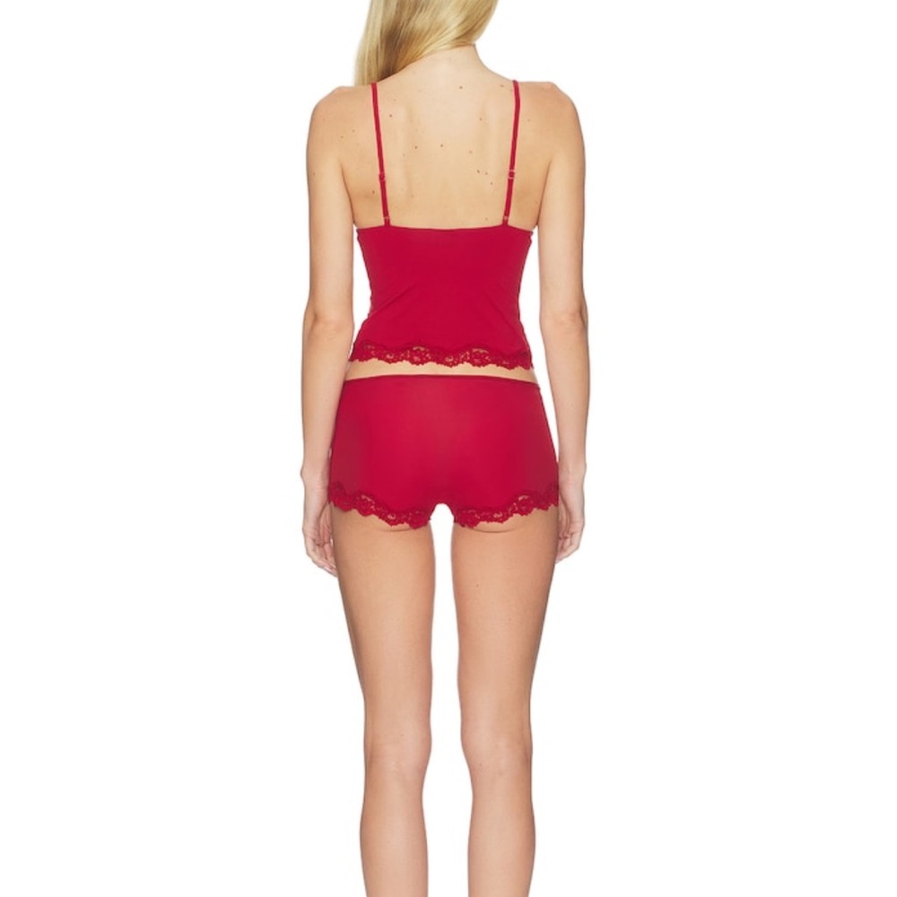 Skims Fits Everybody Lace Camisole & Boyshorts Set in Brick - Picture 3 of 3